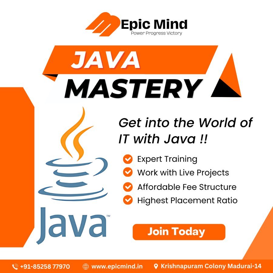 Java Programming course — Epic Mind Madurai