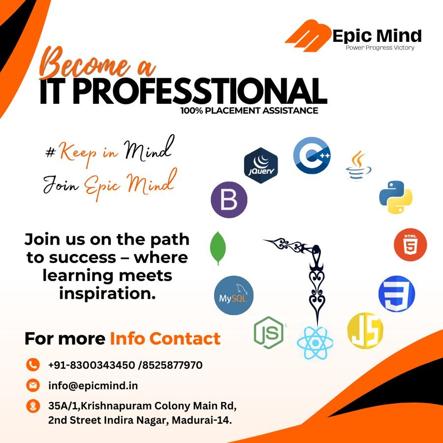 MEAN Stack Development course — Epic Mind Madurai
