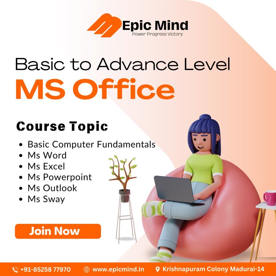MS Office course — Epic Mind Madurai